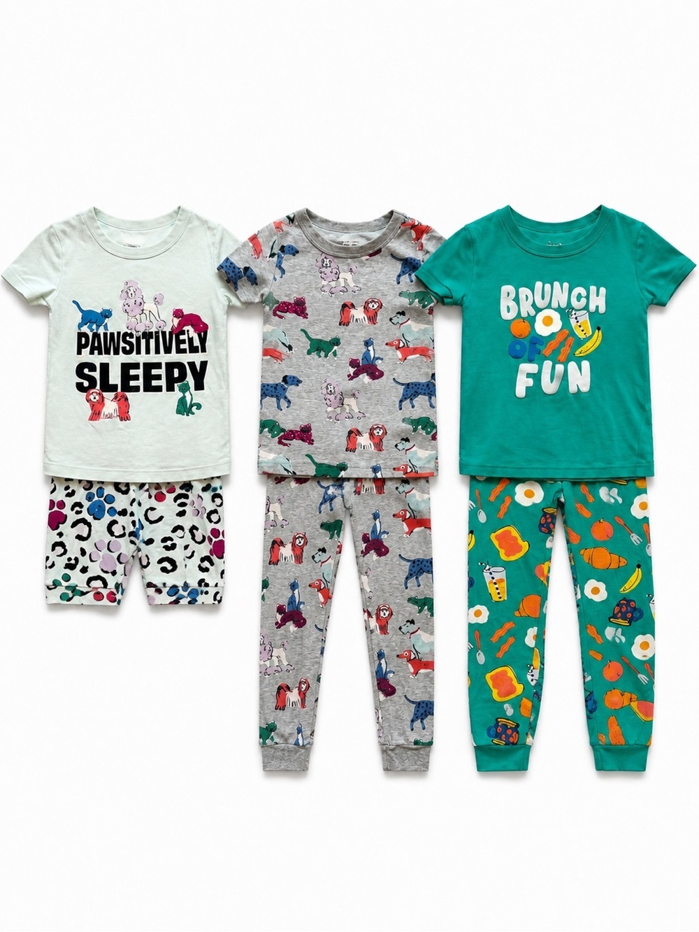 Girls Pajama Bundle Puppy love 3 sets of pajamas pants and tshirts size 3T